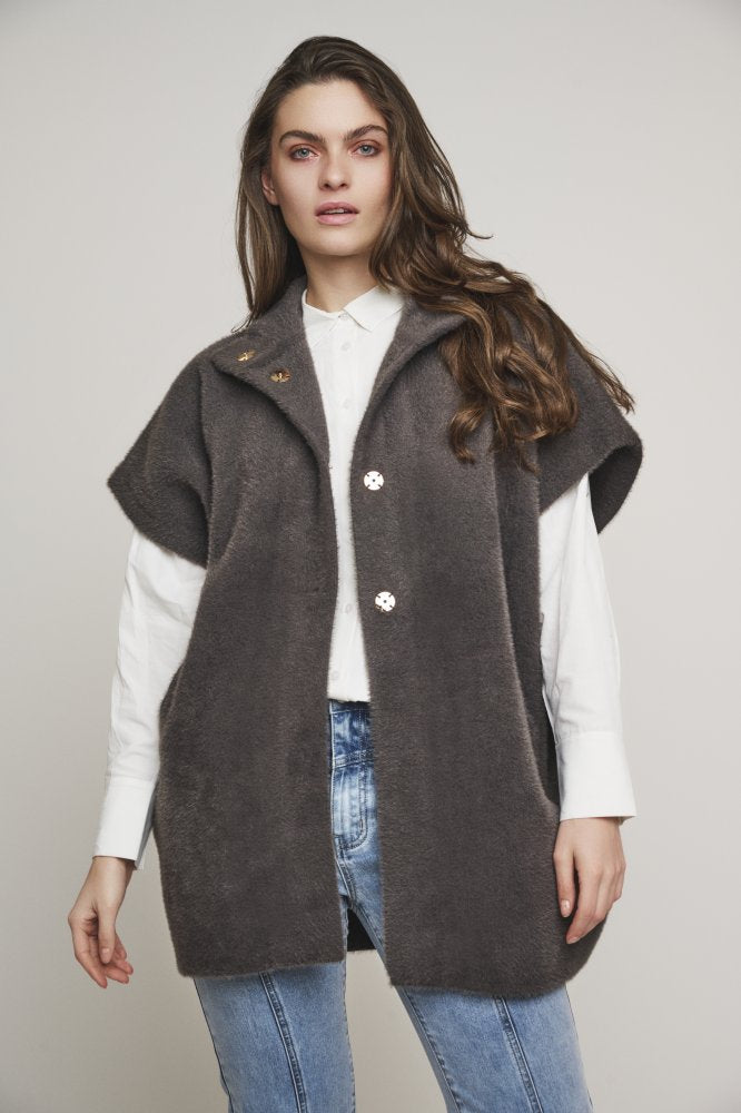 RINO & PELLE Pelliccetta smanicata donna foresta HELEN.5002411NIGHT FOREST