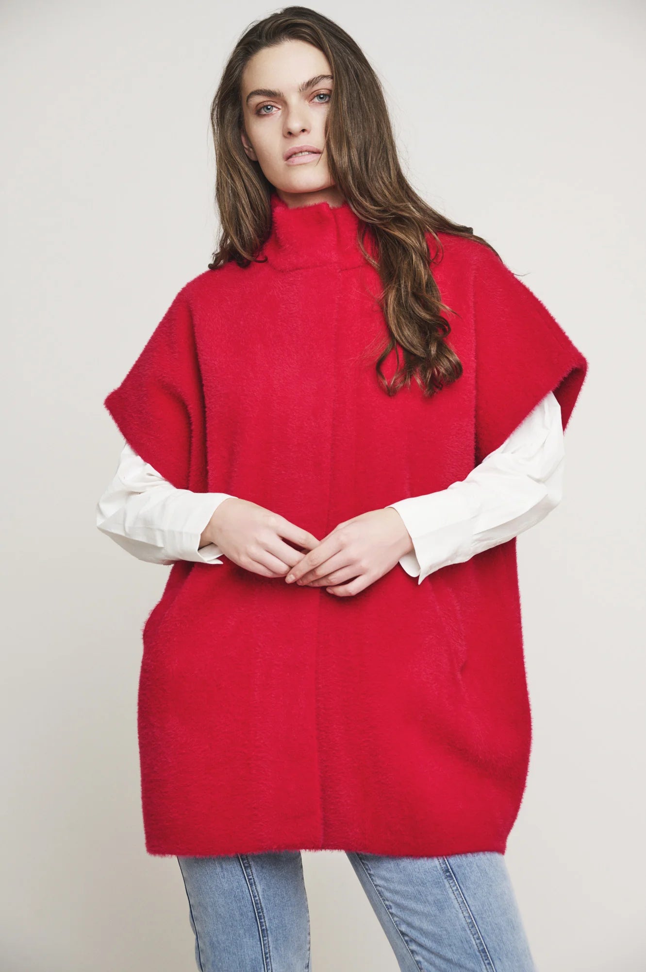 RINO & PELLE Pelliccetta smanicata donna rosso HELEN.5002411RED BERRY