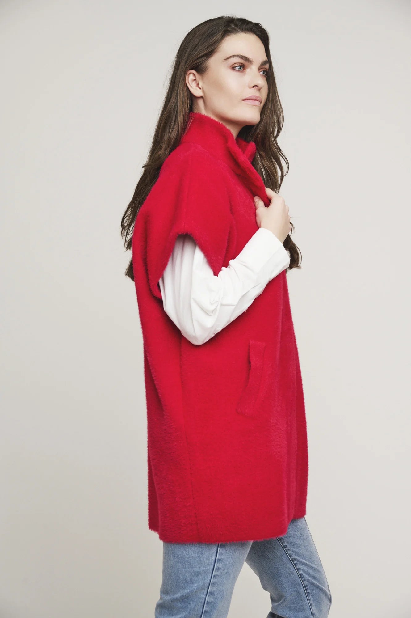 RINO & PELLE Pelliccetta smanicata donna rosso HELEN.5002411RED BERRY