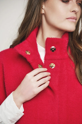 RINO & PELLE Pelliccetta smanicata donna rosso HELEN.5002411RED BERRY