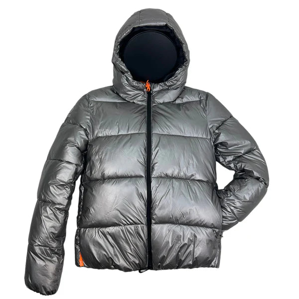 SUNS Giaccone donna silver METALIA MIRROR