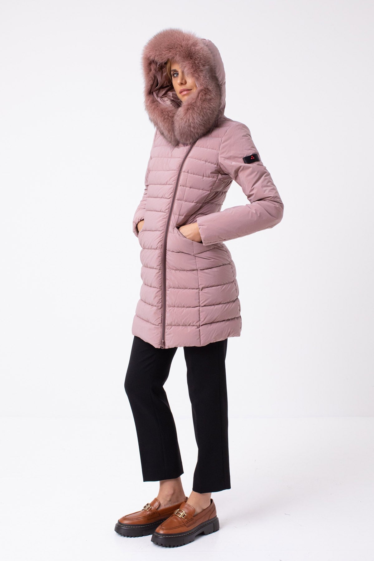 PEUTEREY Piumino pesante donna rosa SERIOLA ML04 FUR