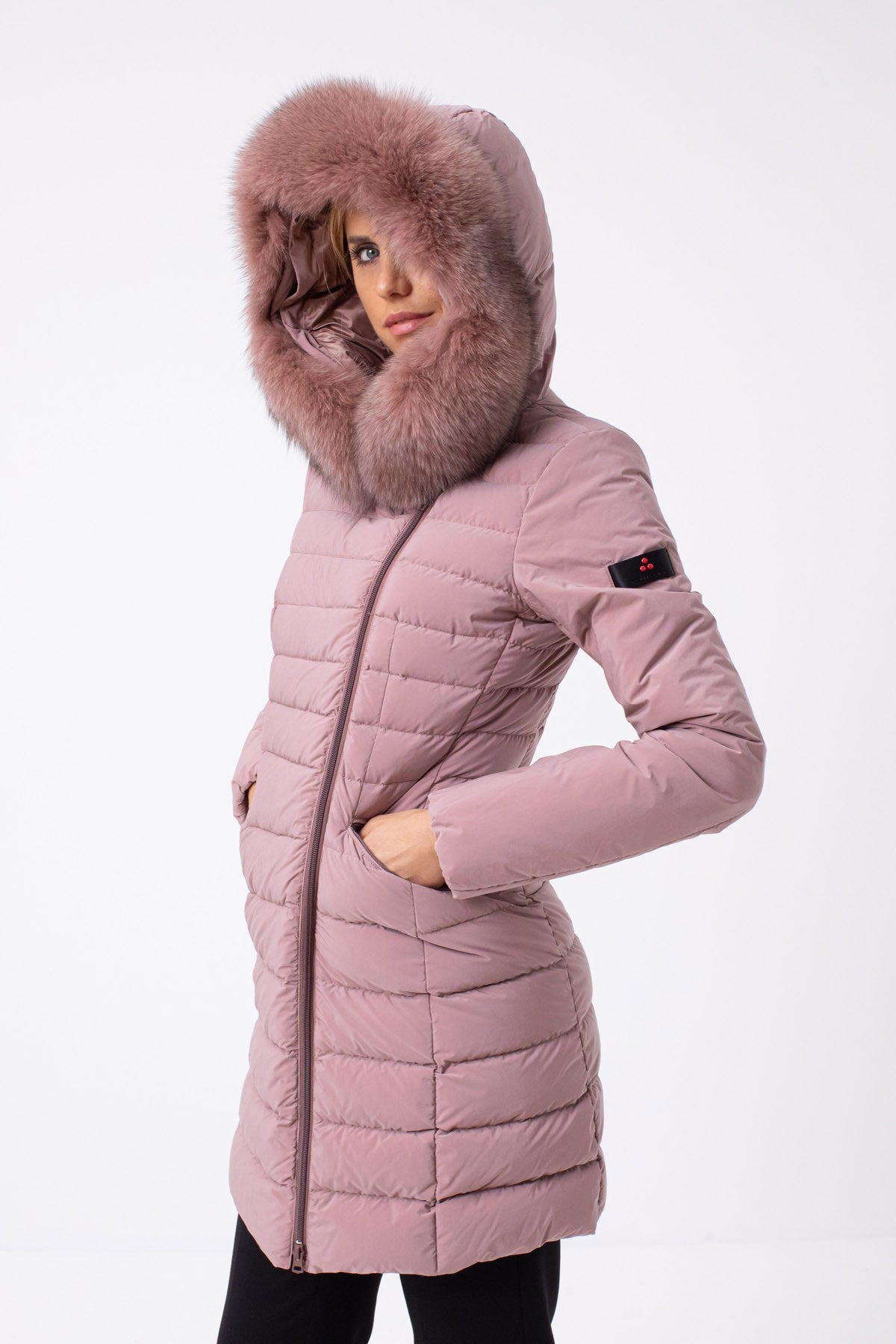 PEUTEREY Piumino pesante donna rosa SERIOLA ML04 FUR