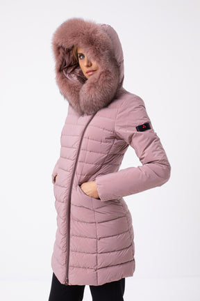 PEUTEREY Piumino pesante donna rosa SERIOLA ML04 FUR